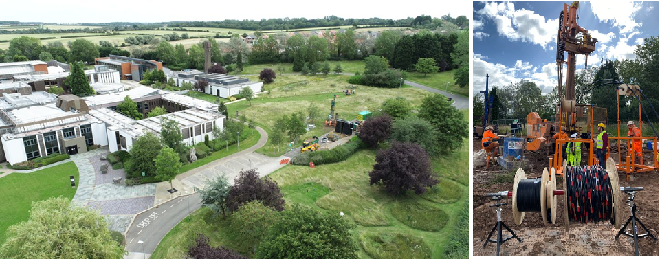Installation of geothermal boreholes at BGS's living lab.